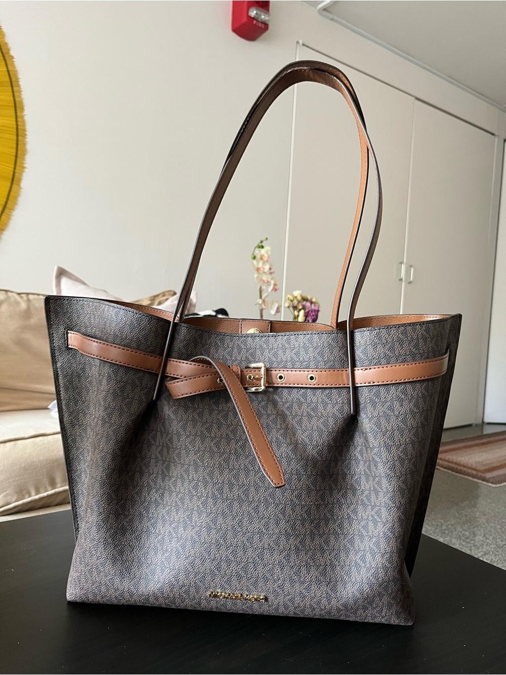 Michael Kors Large Brown and Tan Logo Tote - Picture 4 of 4